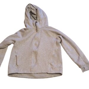 Lululemon Full Zip Hoodie Light Heathered Grey Thumb Holes Size 10